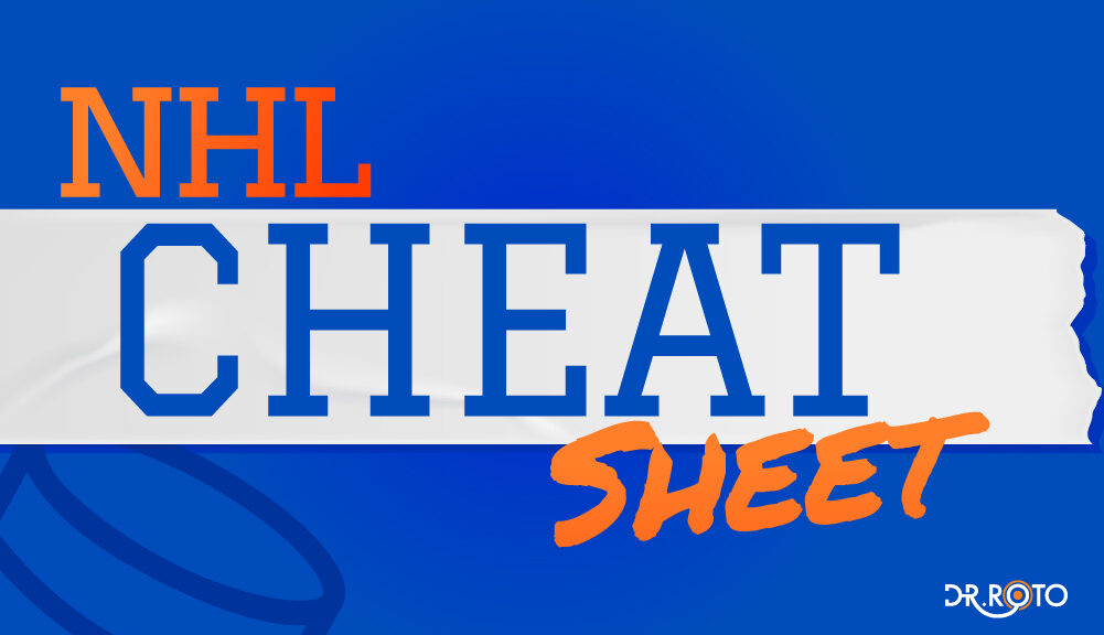 nhl cheat sheets 