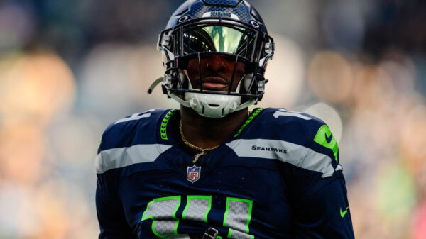 DK Metcalf #14 of the Seattle Seahawks