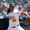 Osvaldo Bido #45 of the Oakland Athletics