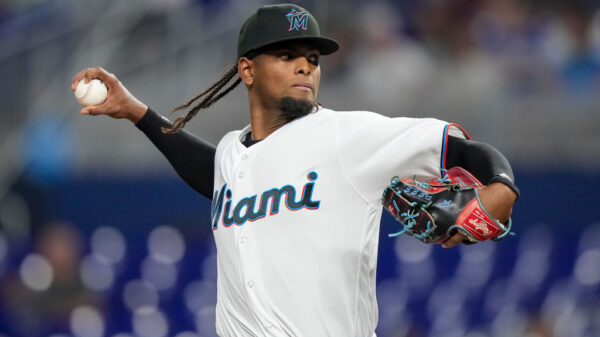 Edward Cabrera #27 of the Miami Marlins