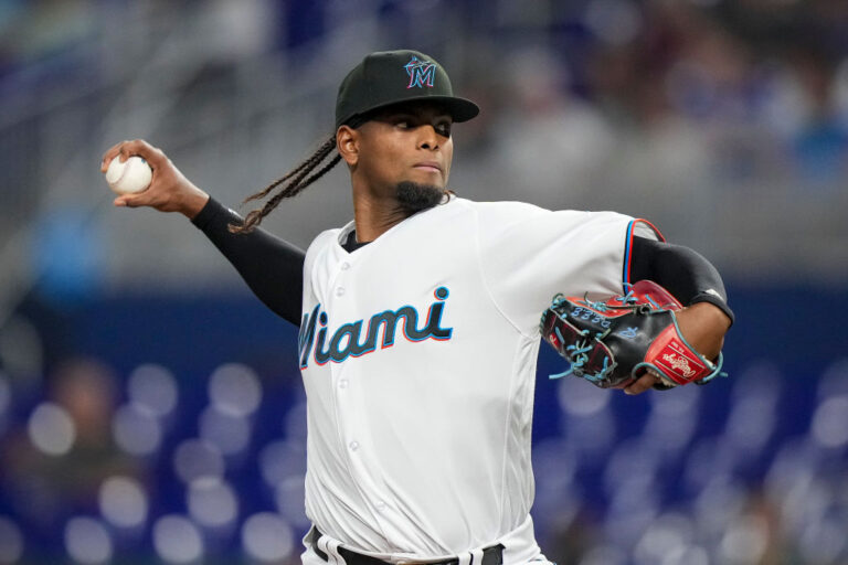 Edward Cabrera #27 of the Miami Marlins